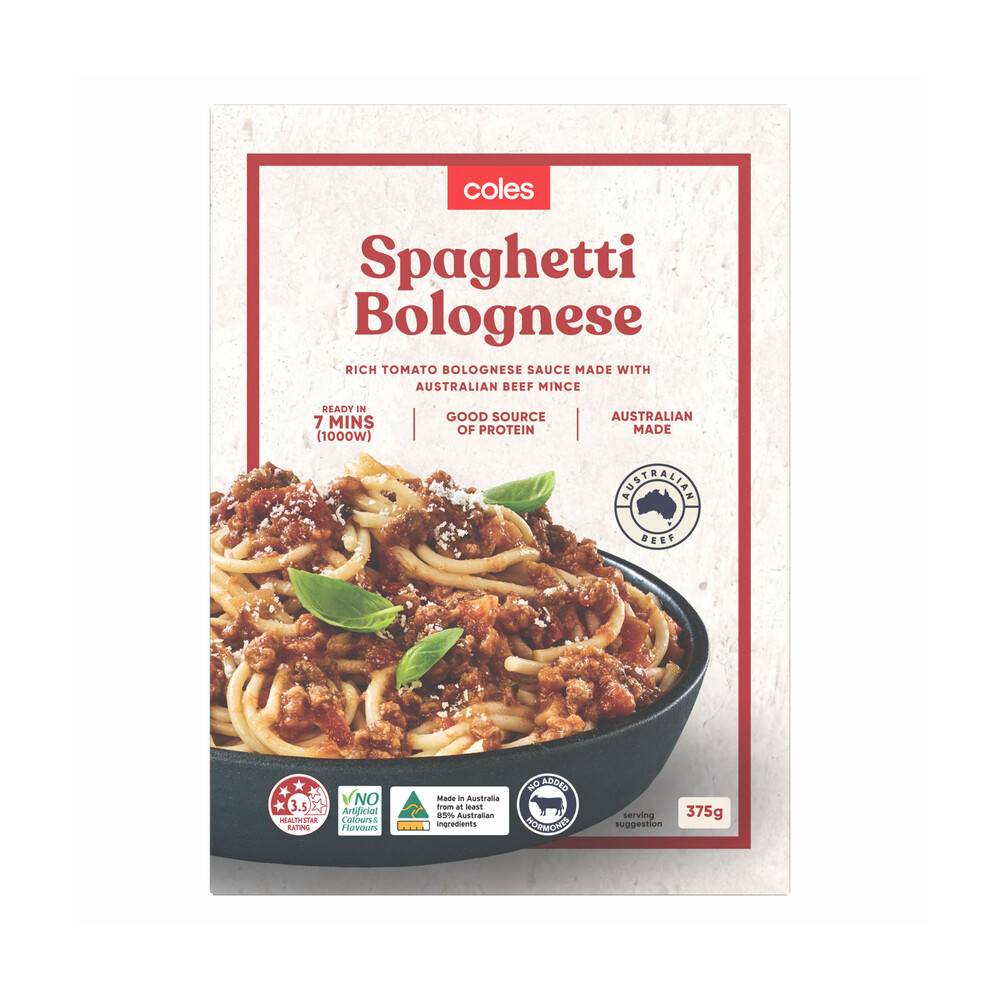 Coles Frozen Convenience Meal Spaghetti Bolognese 375g