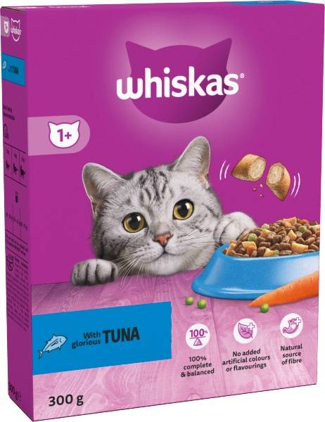 Whiskas 1+ Tuna Adult Dry Cat Food (300g)