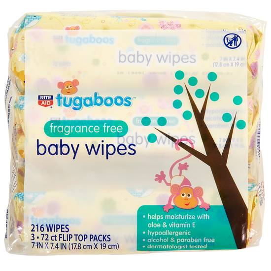 Tugaboos Baby Wipes Fragance Free (216 ct)