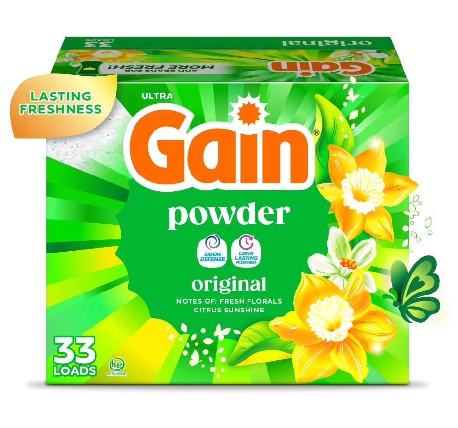 Gain Powder Laundry Detergent, Original (34 oz)