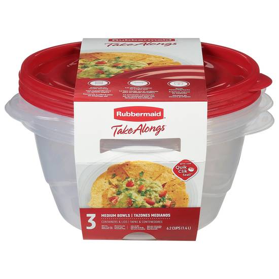Rubbermaid Take Alongs Medium Bowls Containers & Lids (3 ct)