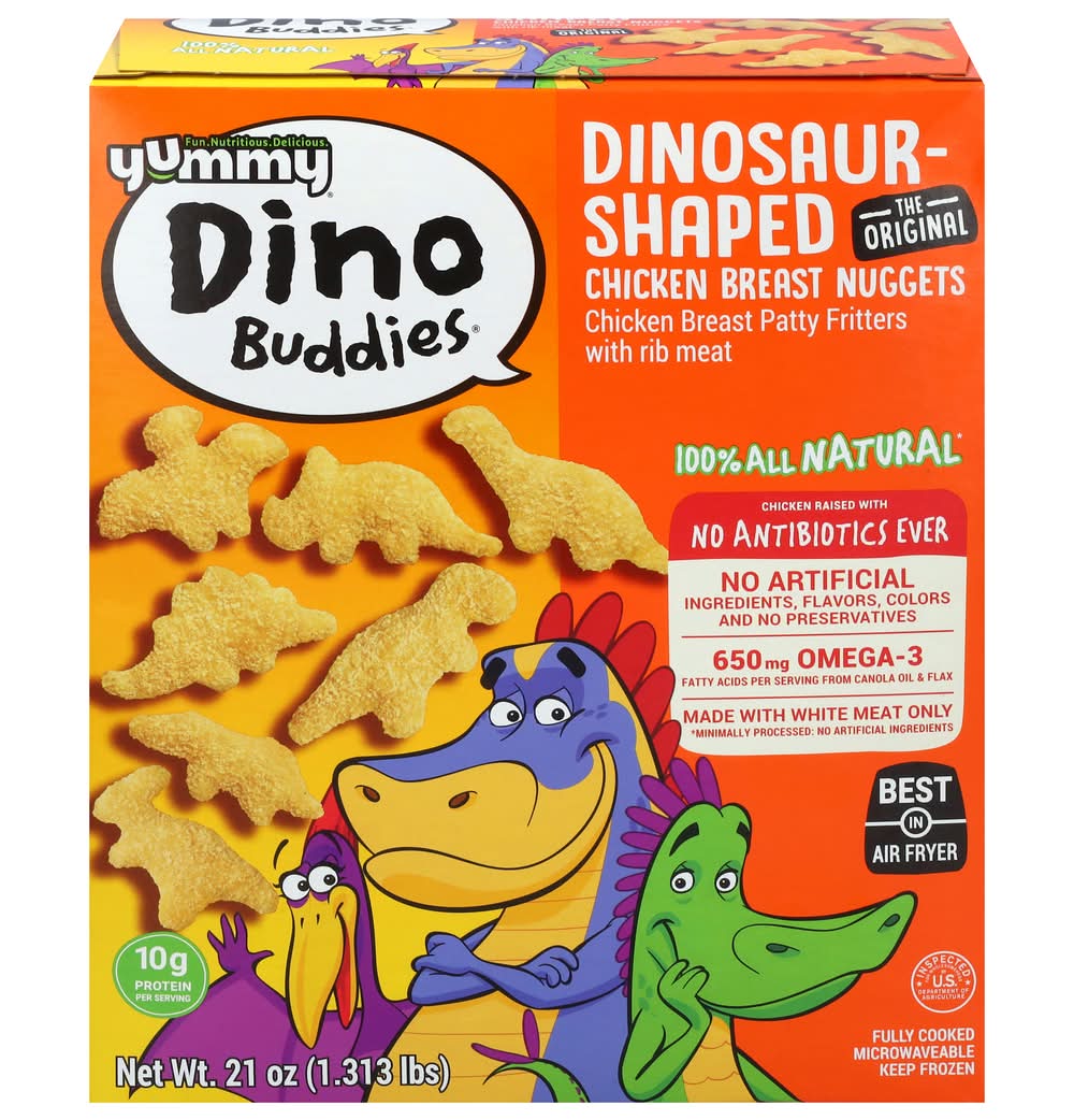 Yummy Dino Buddies Dinosaur Shaped Chicken Breast Nuggets, Original (21 oz)