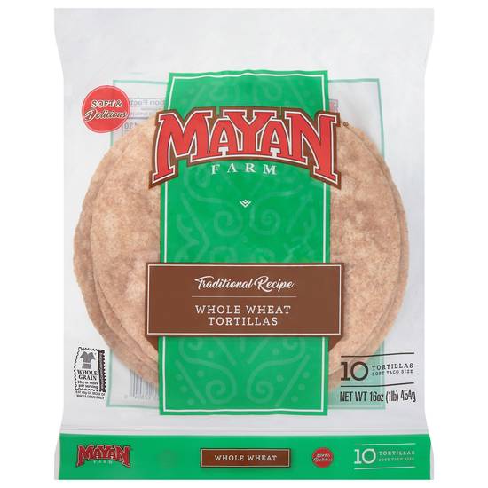 Mayan Farm Traditional Recipe Whole Wheat Flour Tortillas (10 ct)