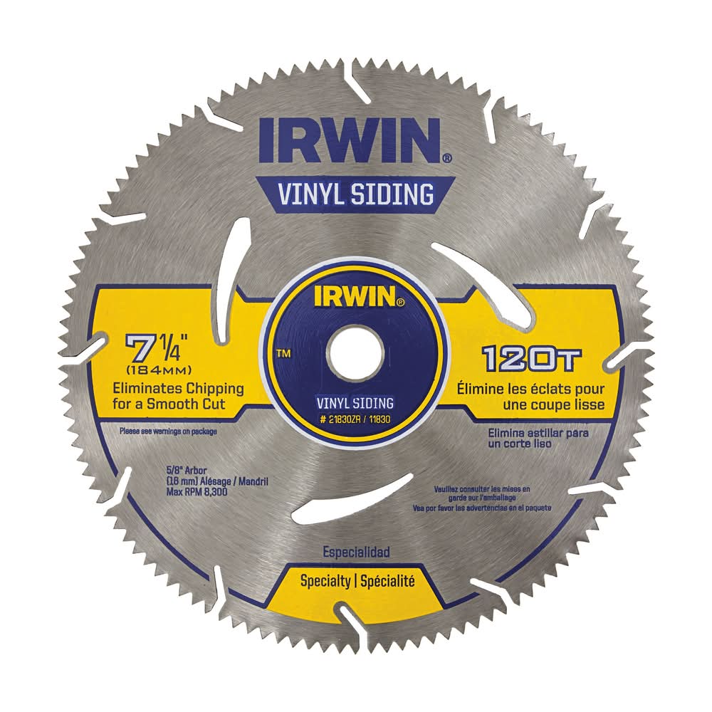 IRWIN 7-1/4-in 120 -Tooth Fine Finish High-speed steel Circular saw blade Individual