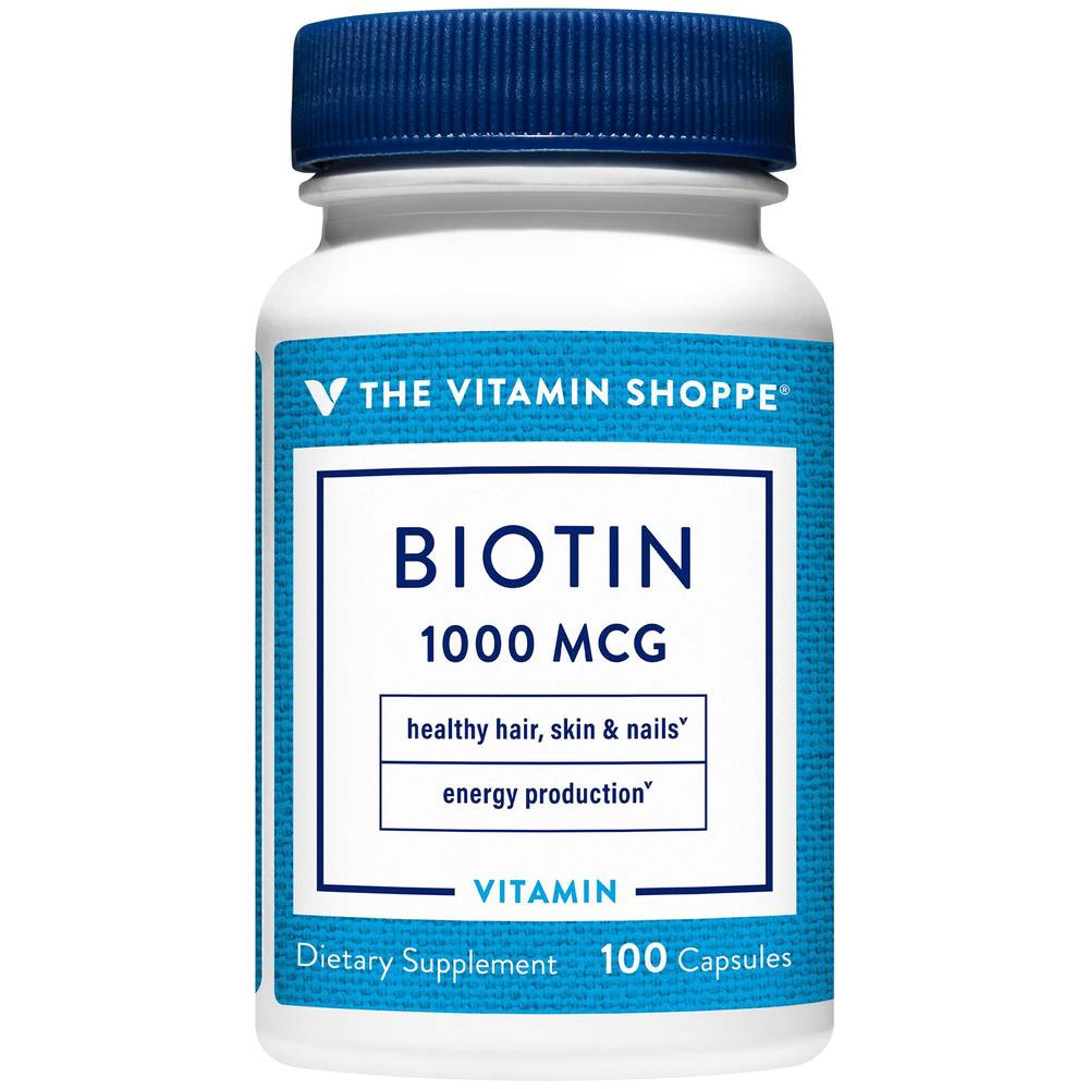 Biotin For Hair, Skin, & Nail Support - 1 Mg (100 Capsules)