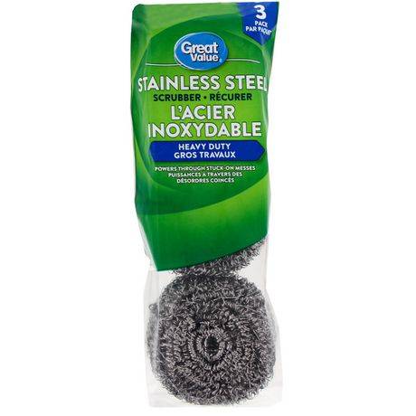 Great Value Stainless Steel Scrubber (3 units)