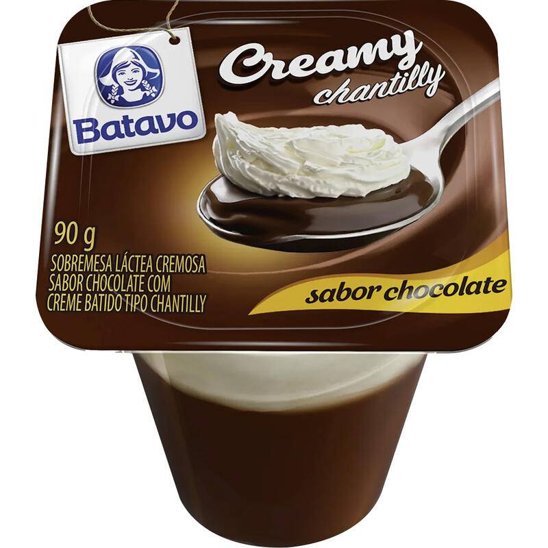 Batavo sobremesa láctea cremosa de chocolate com chantilly creamy (90 g)