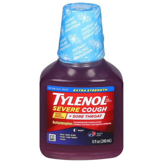 Tylenol Extra Strength Frosted Berry Severe Cough + Sore Throat For Adults