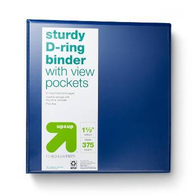 1.5" 3 Ring Binder Clear View Blue - up&up™