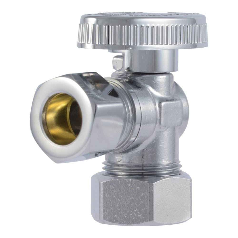 SharkBite 1/2-in Compression x 1/2-in Compression Brass Quarter Turn Stop Angle Valve | COMPA1212Z