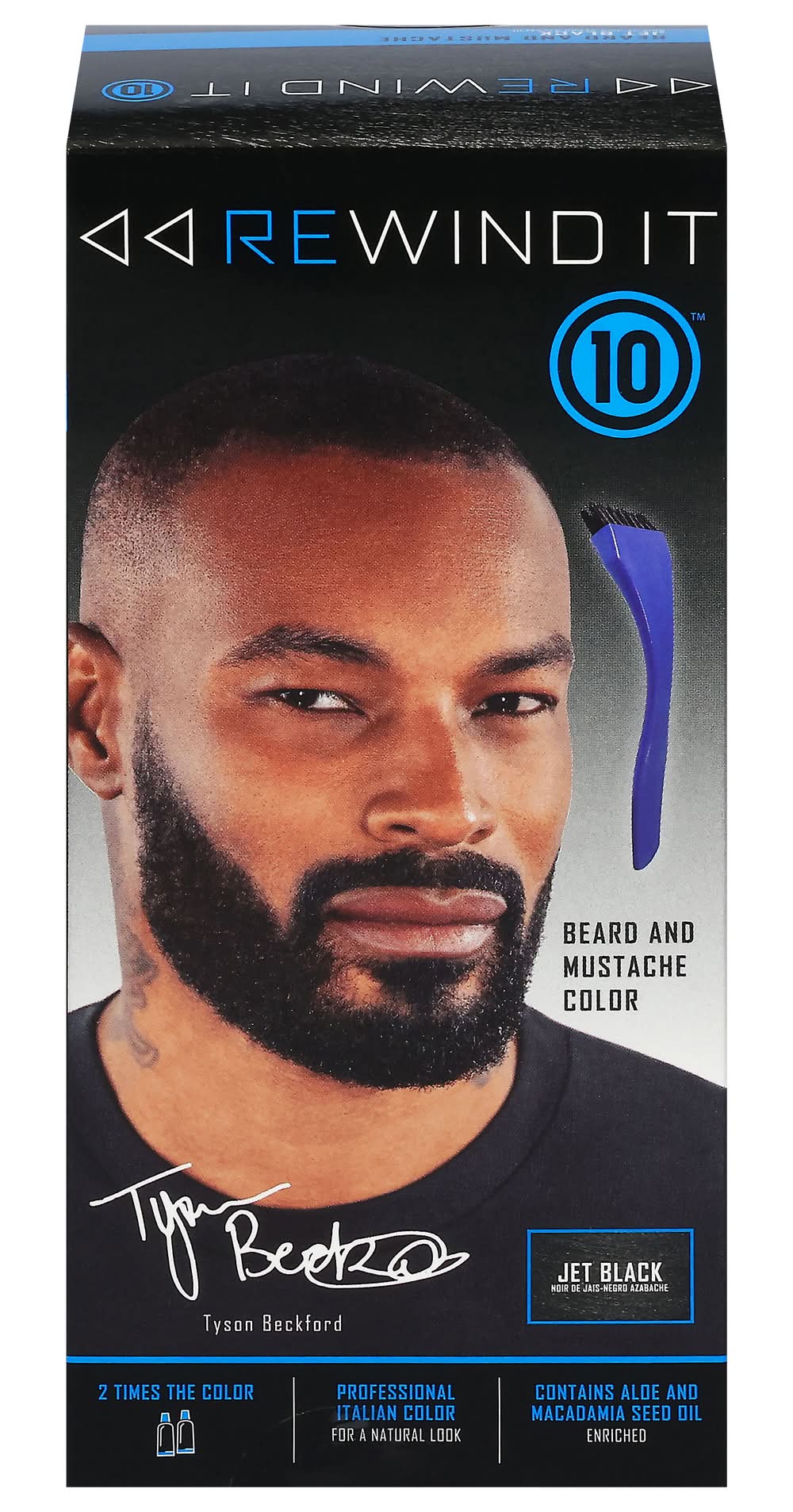 Rewind It 10 Beard and Mustache Color, Men, Jet Black