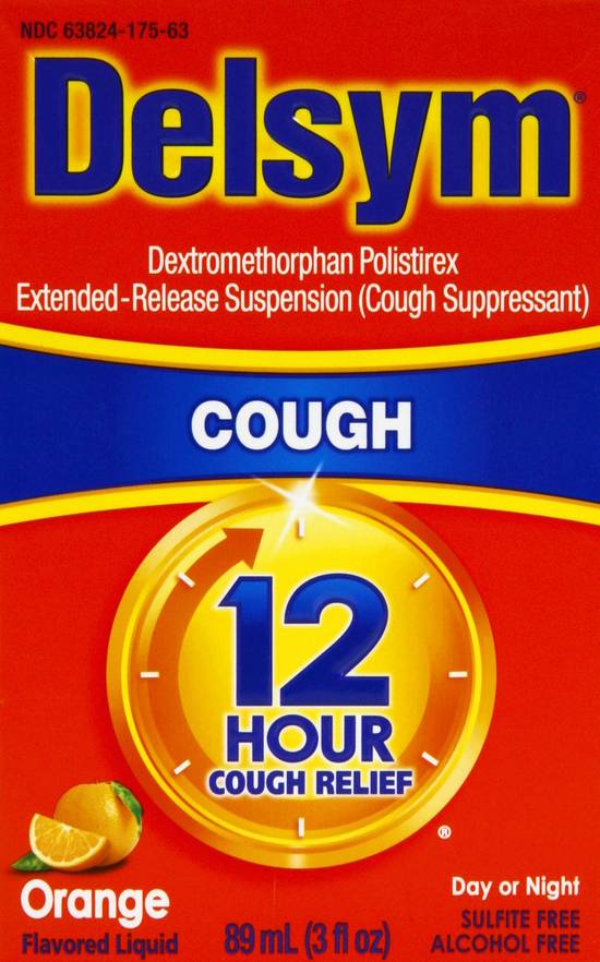 Delsym Orange Flavored Liquid 12 Hour Cough Relief