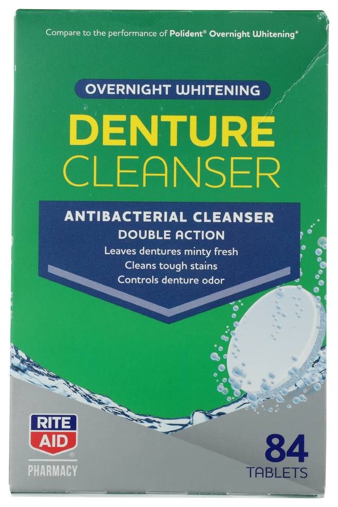 Rite Aid Denture Cleanser Cleans Tough Stains (84 ct)