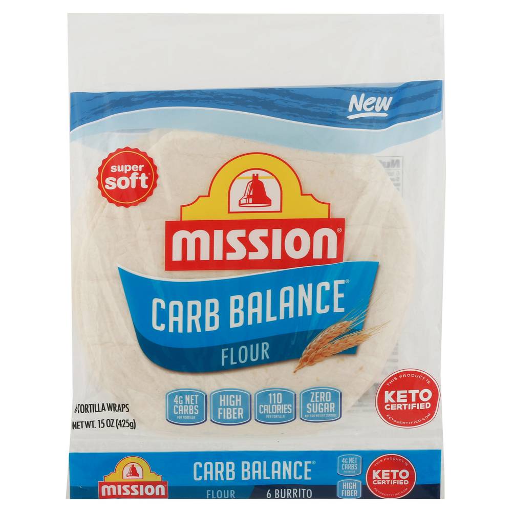 Mission Carb Balance Super Soft Flour Tortilla Wraps (15 oz, 6 ct)