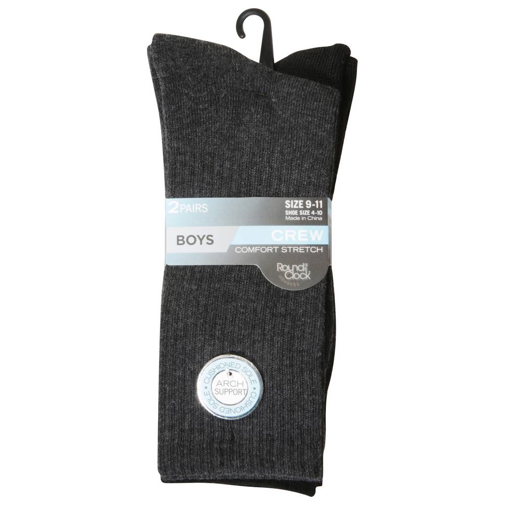 Round the Clock Boys Crew Socks Size 9-11