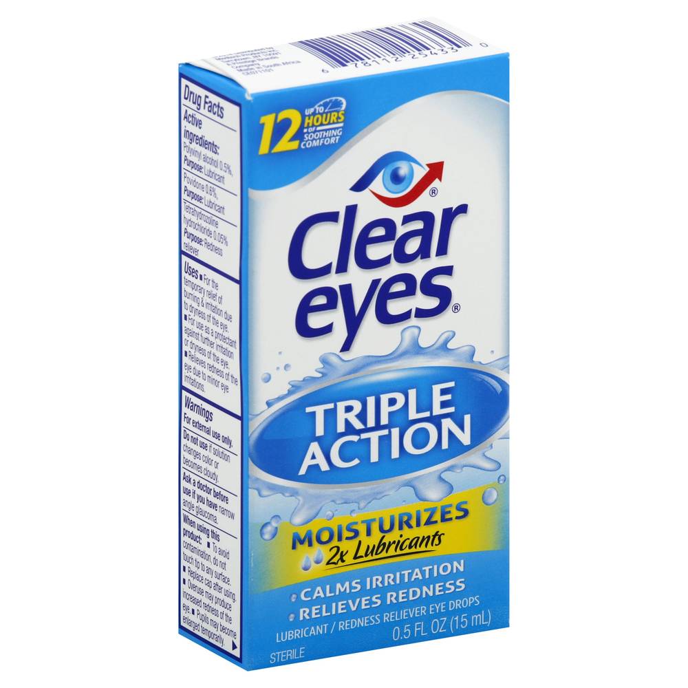 Clear Eyes Triple Action Lubricant Eye Drops