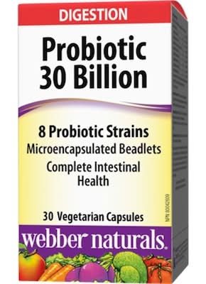 Webber naturals probiotiques 30 milliards 8 souches de probiotiques (30 capsules) - webber naturals digestion probiotic 30 billion 8 probiotic strains (30 capsules)