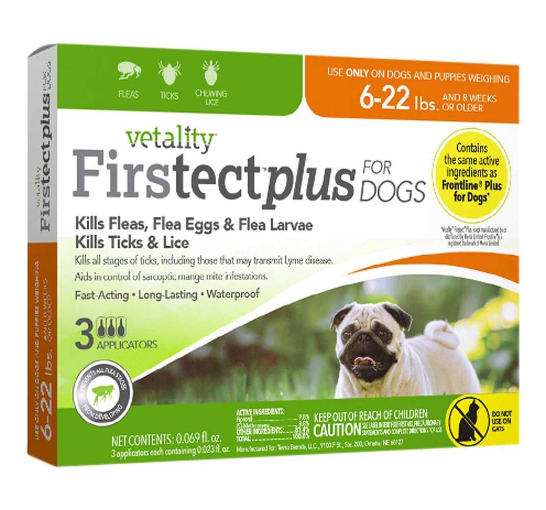 Vetality Firstect Plus For Dogs 6-22 Pounds, 3 Doses