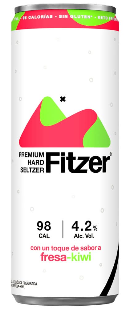 Fitzer · Premium hard seltzer bebida alcohólica preparada, fresa-kiwi (355 ml)