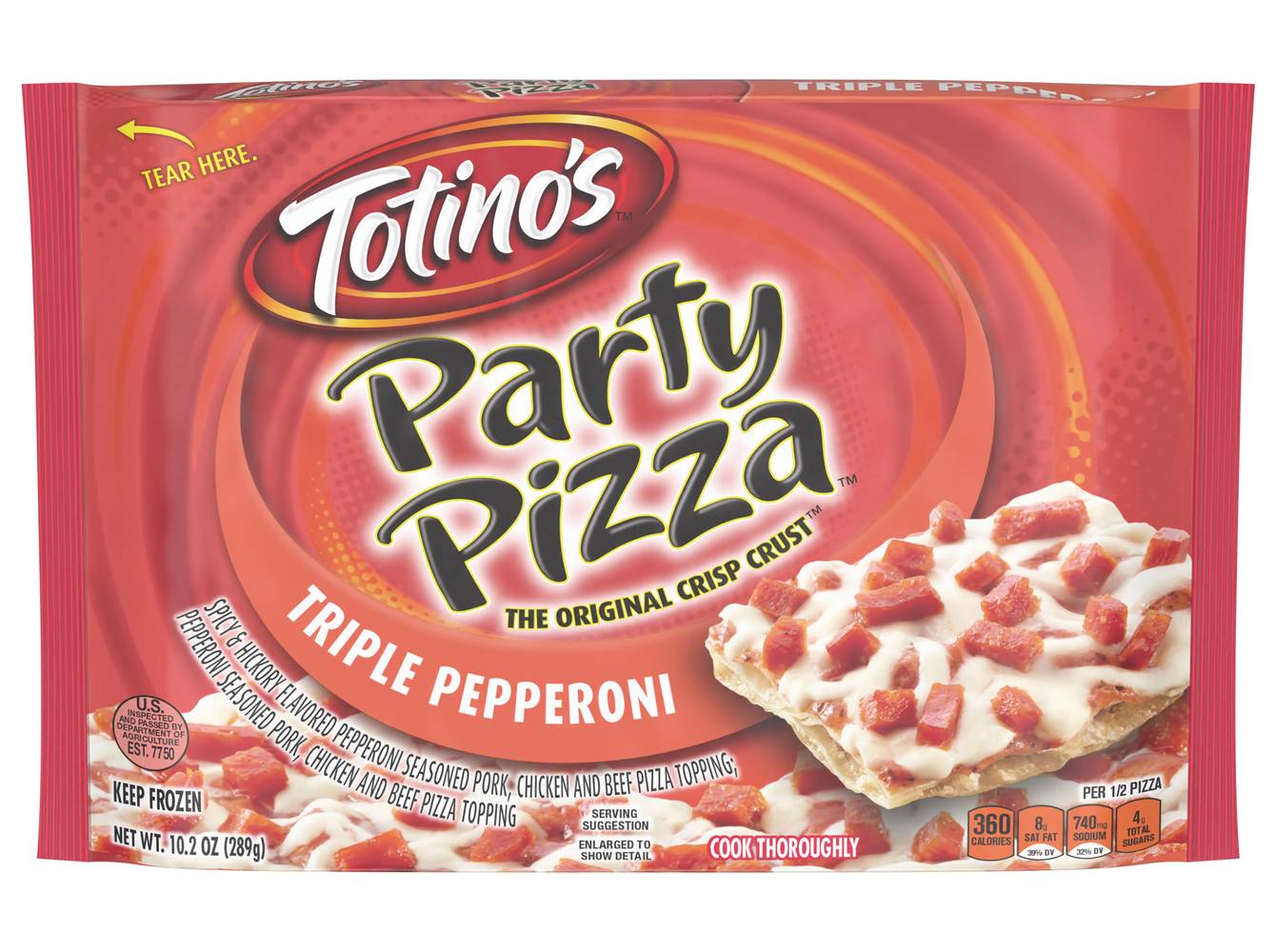 Totino's Party Pizza Original Crisp Crust Triple Pepperoni (10.2 oz)
