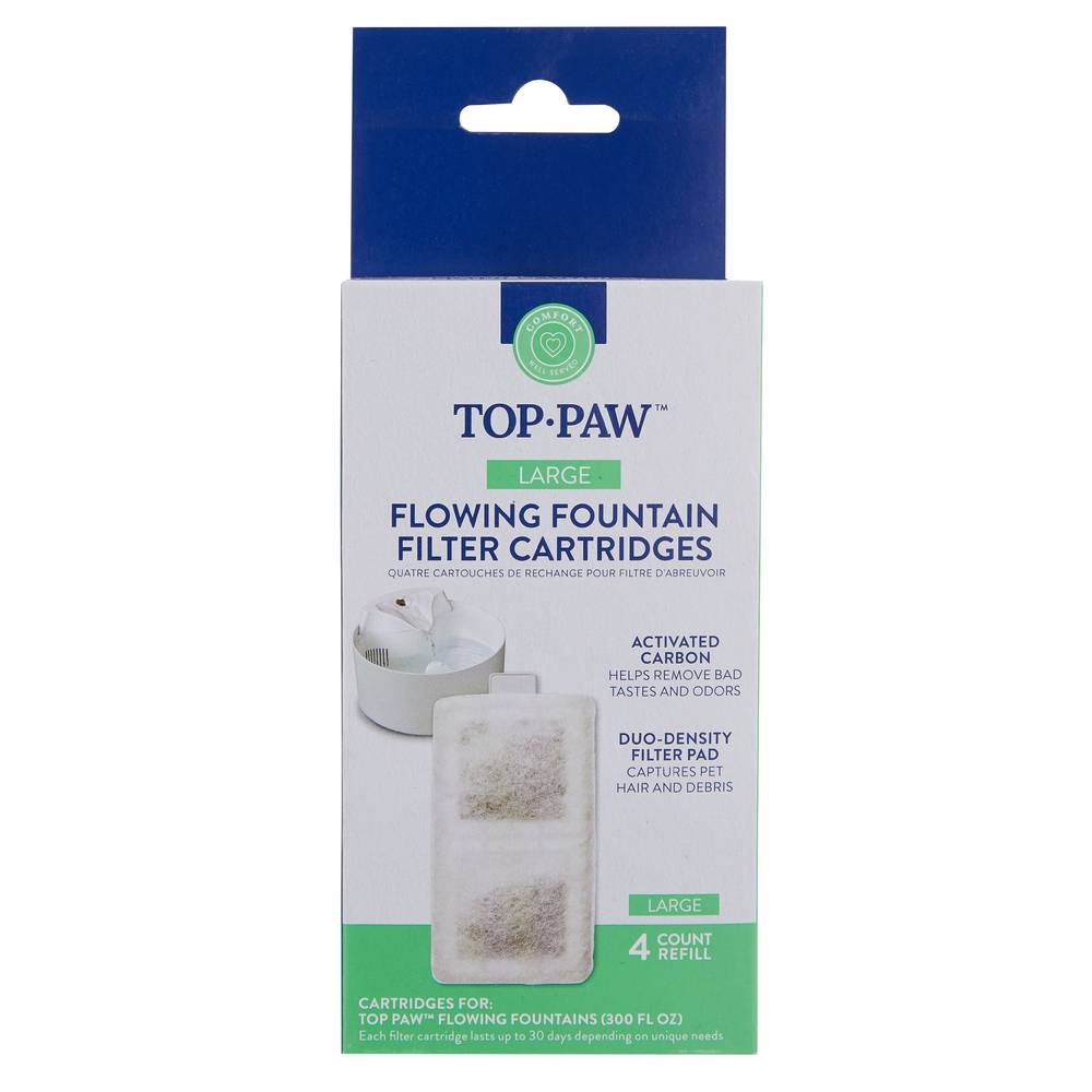 Top Paw® Dog Flowing Fountain Filter Cartridges - 4 Pack (Color: White, Size: Large)