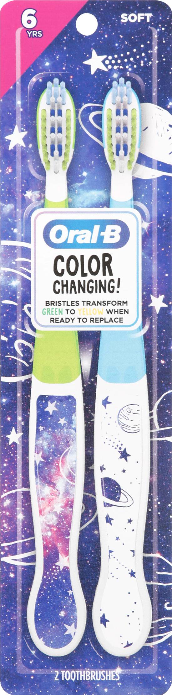 Oral-B Color Changing Galaxy Designs Kids Soft Toothbrush (2 ct)