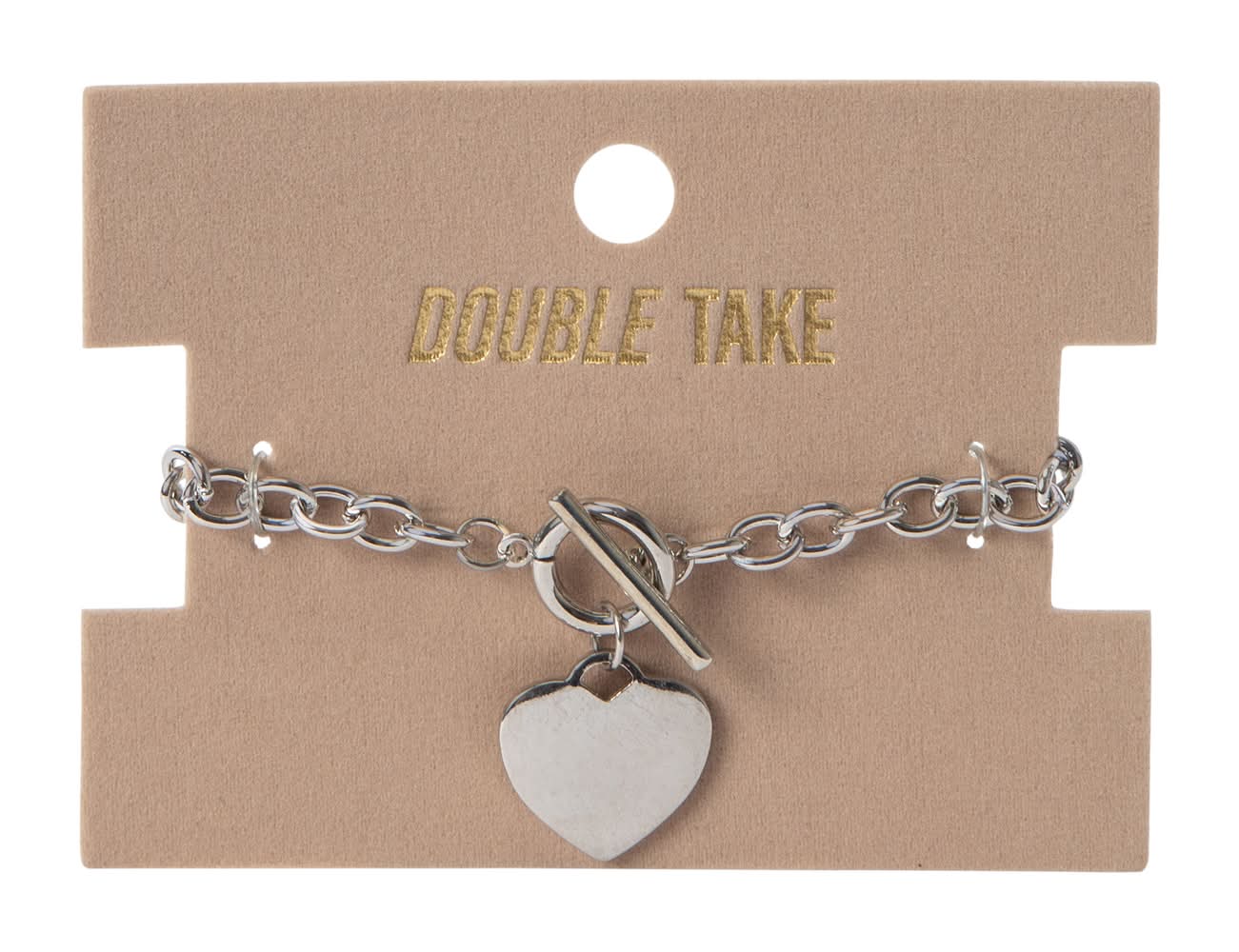 Double Take Charm Bracelet Silver Heart