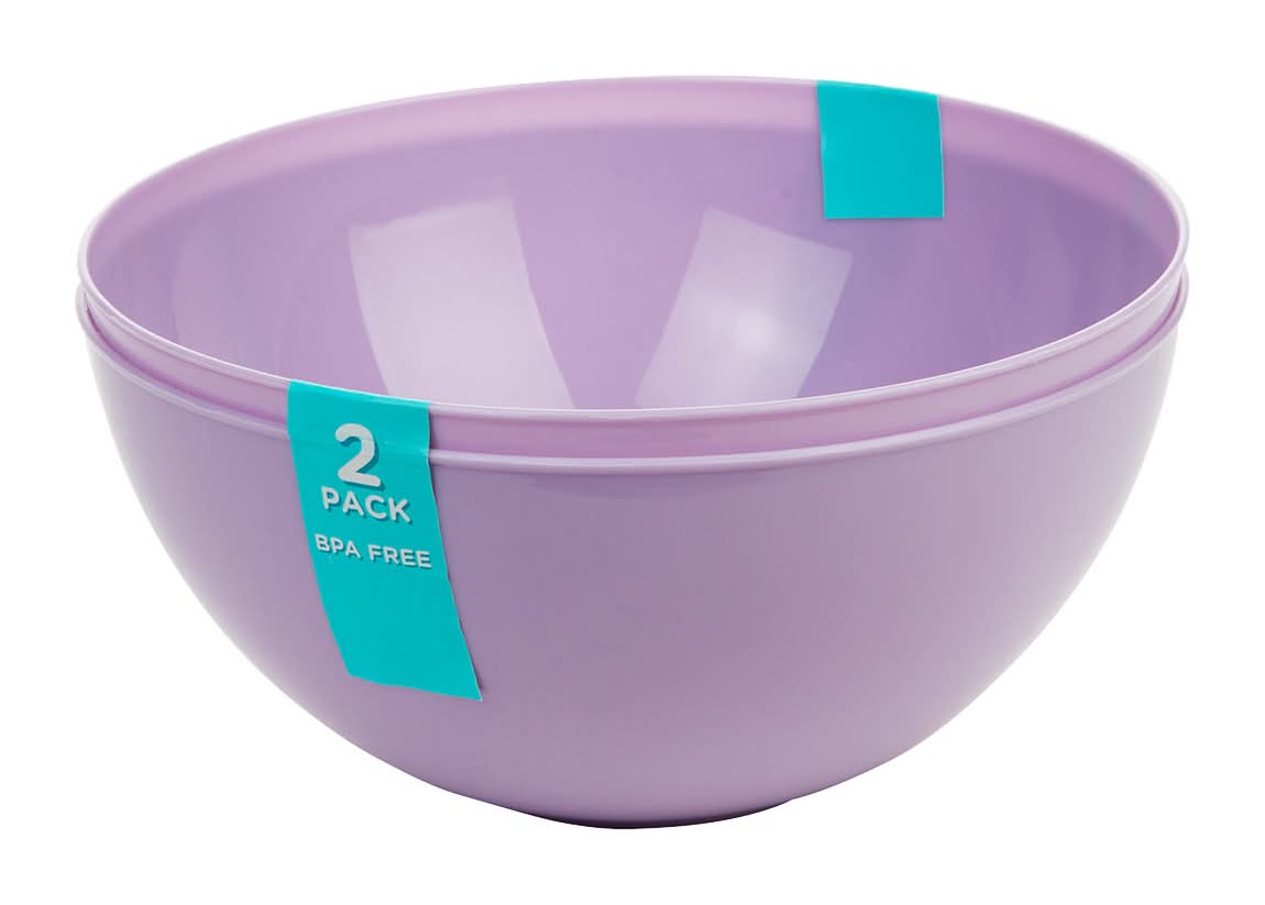 Solid Plastic Bowls 2 Ct - Assorted