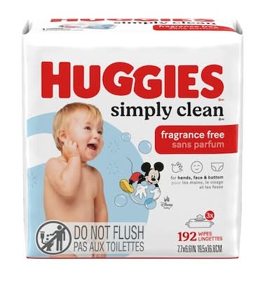 Huggies simply clean lingettes pour bébés sans parfum - simply clean fragrance free baby wipes (3 pièces)