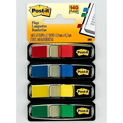 Post-It Notes Flags Assorted Standard Colors, 35 Flags Per Dispenser