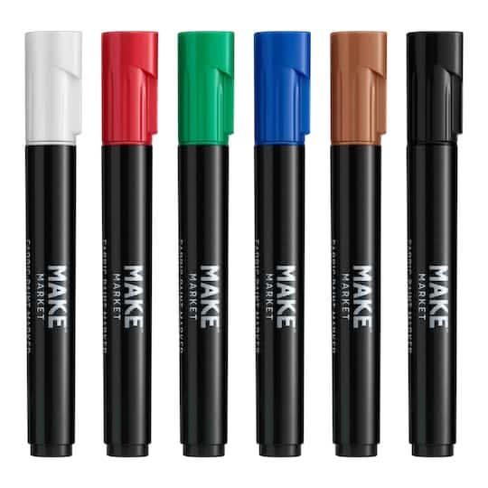 Make Market Primary Fabric Paint Marker Set, Assorted (6 ct)