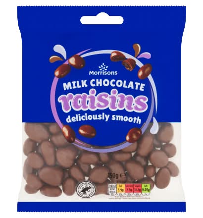 Morrisons Milk Chocolate Raisins (150g)