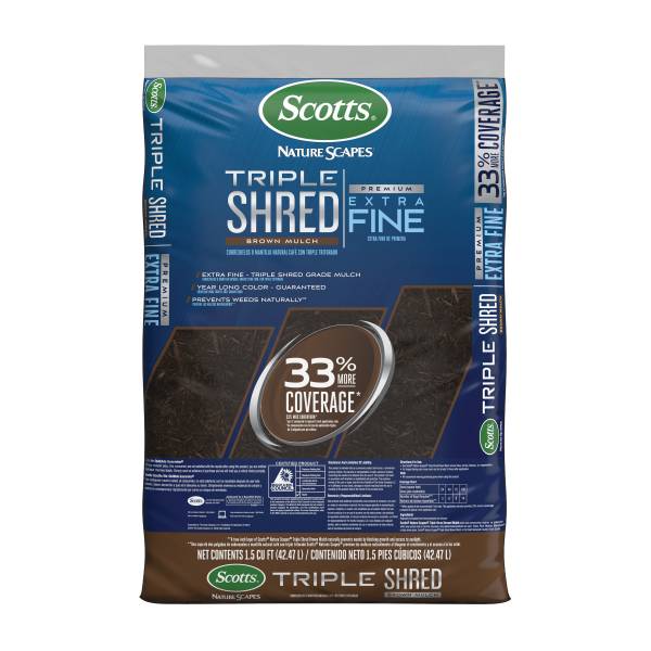 Scotts Nature Scapes Triple Shred Mulch - Deep Forest Brown, 1.5 cu.ft.
