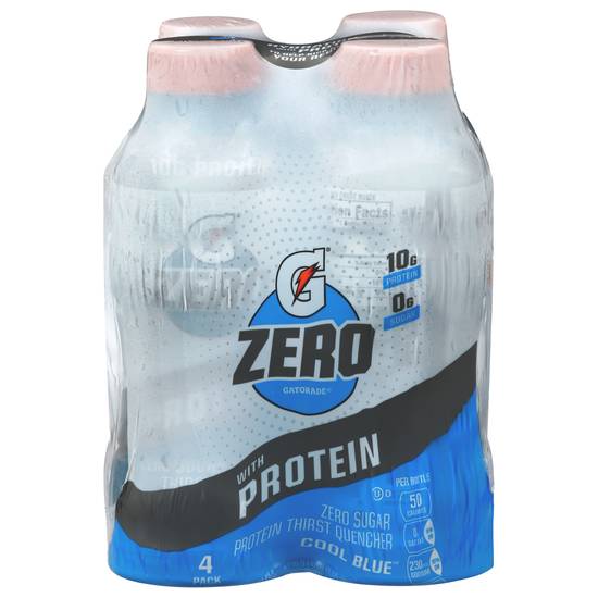 Gatorade Zero Sugar Protein Thirst Quencher Cool Blue (4ct, 67.6 fl oz)