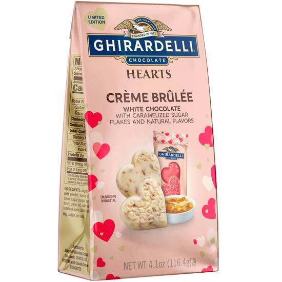 Ghirardelli Creme Brulee Duet Hearts Chocolate Hearts For Valentines Bag (white chocolate)