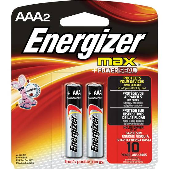 Energizer · Piles alcalines AAA max (2 unités) - Max alkaline AAA batteries (2 units)