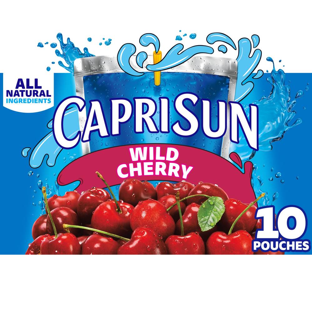 Capri Sun Wild Cherry Less Sugar Juice Blend From Concentrate (10 ct, 6 fl oz)