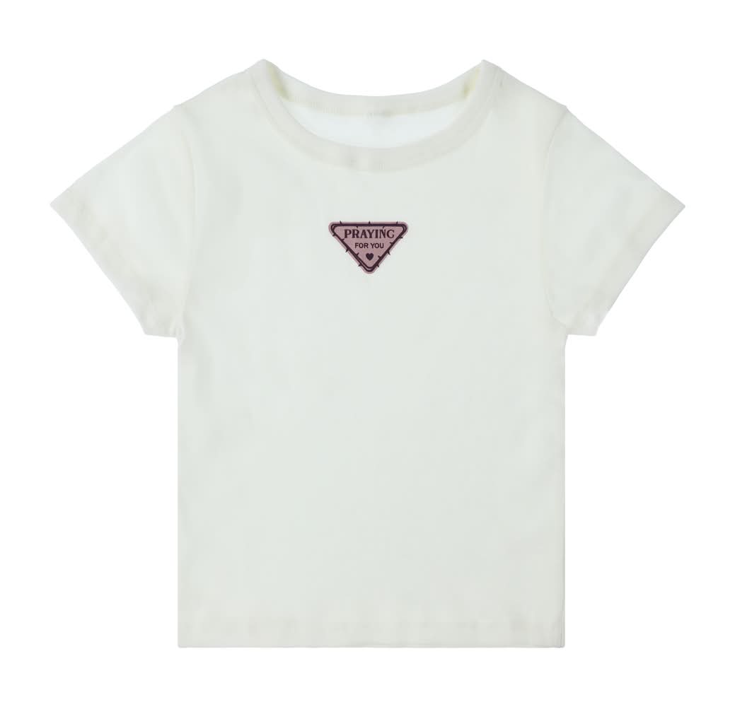 Juniors Praying For You Graphic Tee Medium Cream