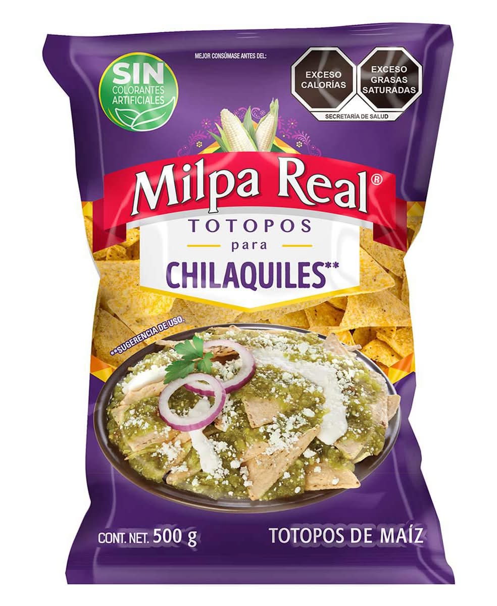 Milpa Real · Totopos de maíz para chilaquiles (500 g)