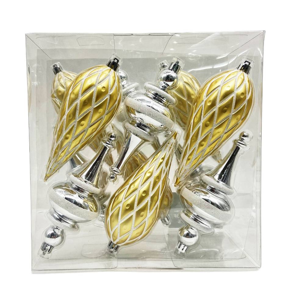 Holiday Living 12-count Multi Gold and Silver Shatterproof Ornament Set | 014-922-5