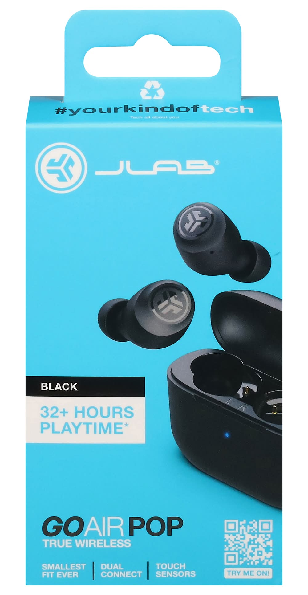 JLab Go Air Pop True Wireless Earbuds, Black