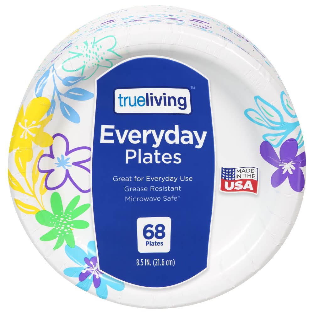 TrueLiving Everyday Plates, 8.5 Inch (68 ct)