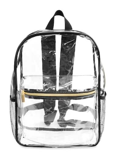 Make Market Black Lined Clear Backpack