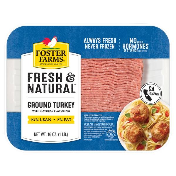 Foster Farms, Turkey, Ground, 93% Lean/7% Fat