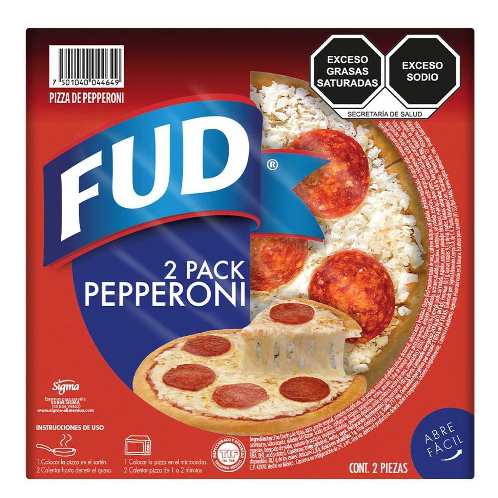 Fud pizza de pepperoni 2 pack  (al vacío 2 piezas)