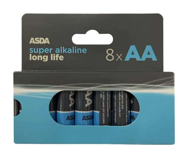 ASDA Super Alkaline Long Life Aa Batteries (8 pack)