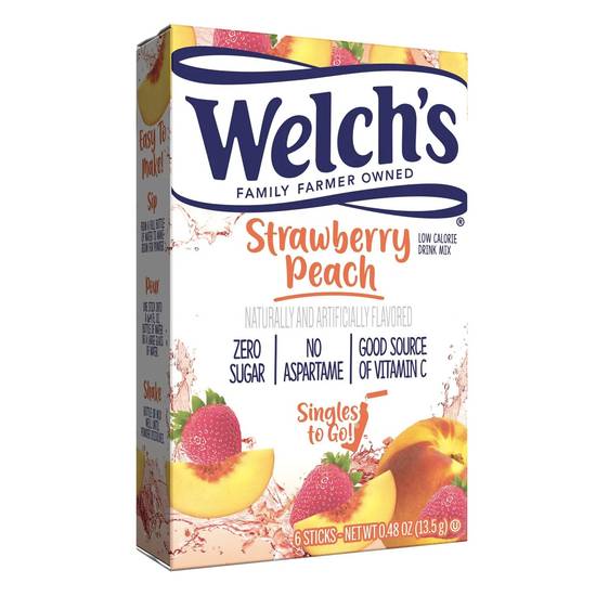 Welch's Singles to Go Drink Mix, Strawberry Peach, 6 CT
