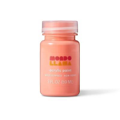 2 fl oz Satin Acrylic Paint Coral - Mondo Llama™