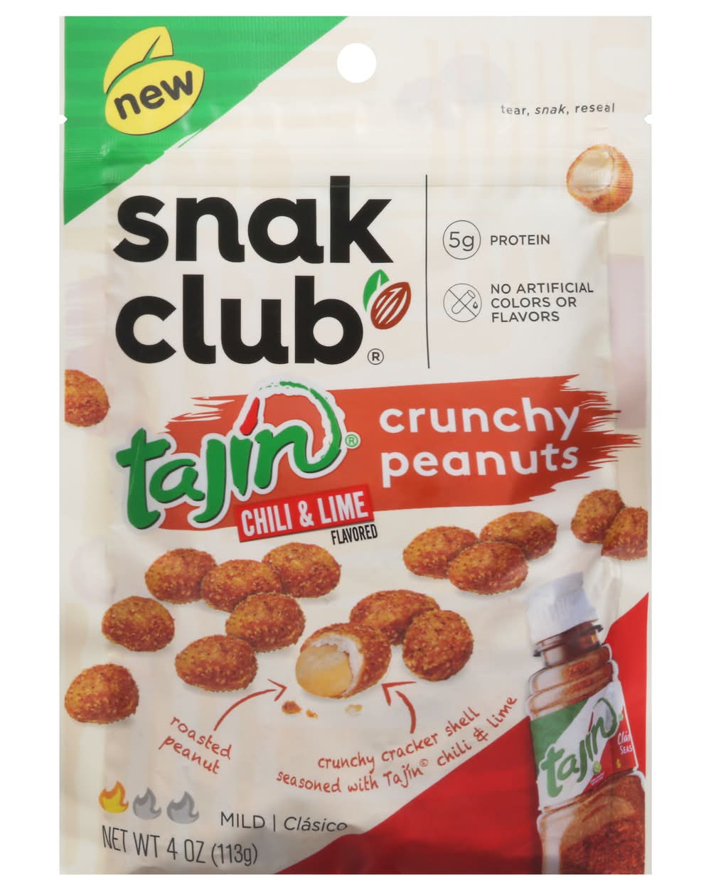 Snak Club Tajin Chili & Lime Crunchy Peanuts (4 oz)