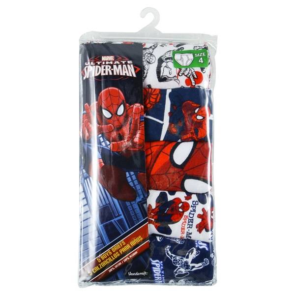 Marvel Ultimate Spider-Man Boys Briefs 5 Pack, Size 4